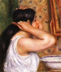 Auguste renoir The Toilette Woman Combing Her Hair Norge oil painting art